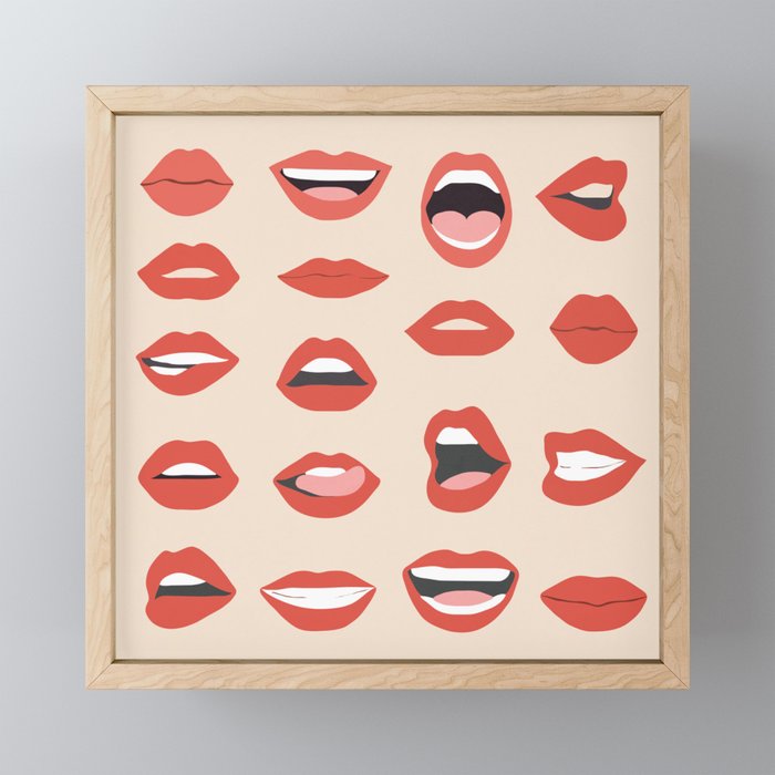 Lips III Framed Mini Art Print
