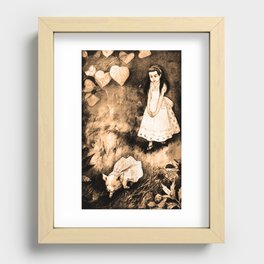 Alice chases a pig - Alice in Wonderland Recessed Framed Print