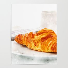 Croissant Breakfast Poster