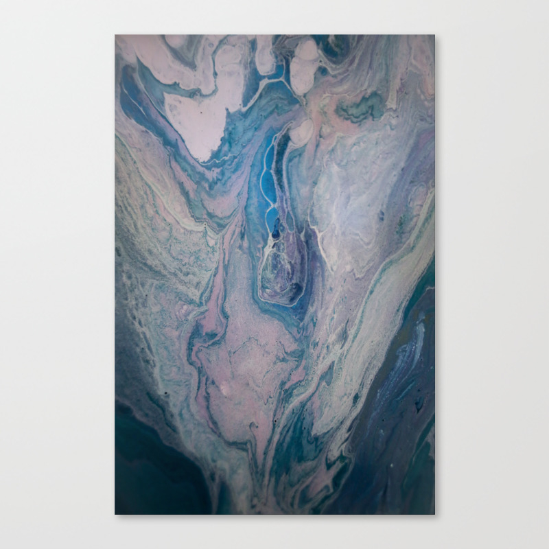Purple Blue And White Abstract Fluid Acrylic Painting 3 Canvas