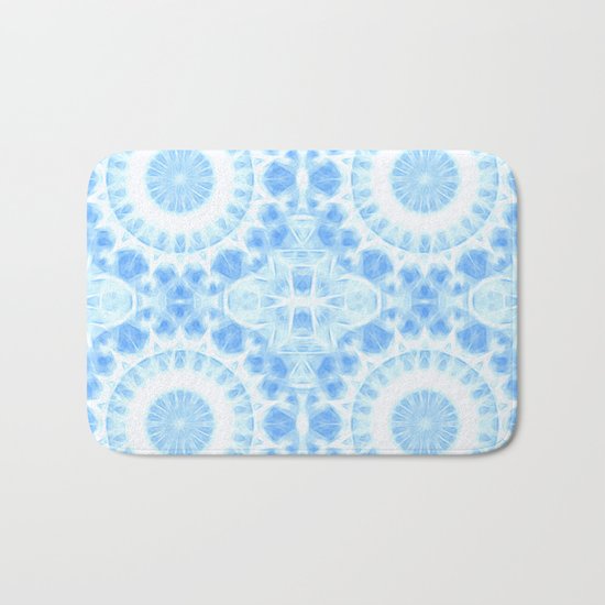 Peaceful blue mandala Bath Mat