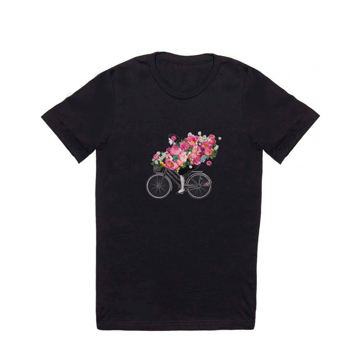 floral bicycle T Shirt by Laura Graves | Society6