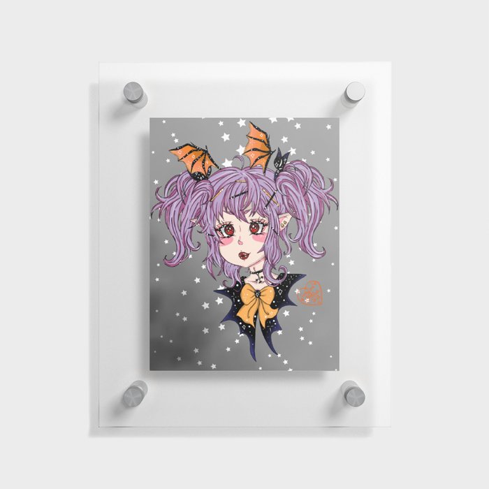 Cute Anime Vampire Girl Floating Acrylic Print