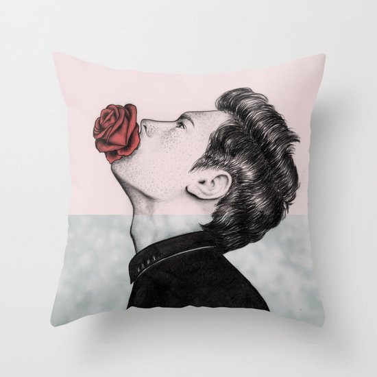 Mouth Flower Throw Pillow