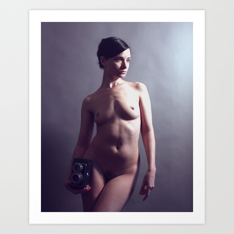 Kodak Reflex Nude Nude Self Portrait Sensual Nude Model With Vintage Camera Art Print By Dekilah Society6