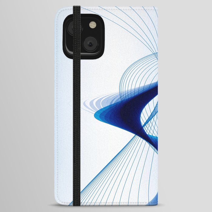 ABSTRACT BLUE LINEAR BACKGROUND. iPhone Wallet Case