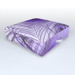Modern purple lilac abstract peacock feathers gradient Outdoor Floor Cushion