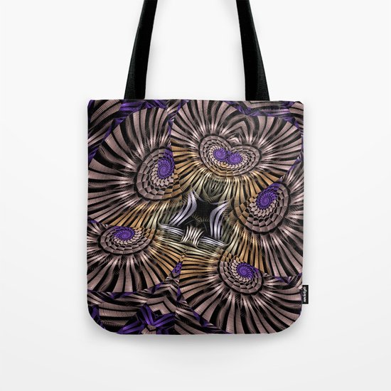Metallic spirals, shapes and textures. Tote Bag
