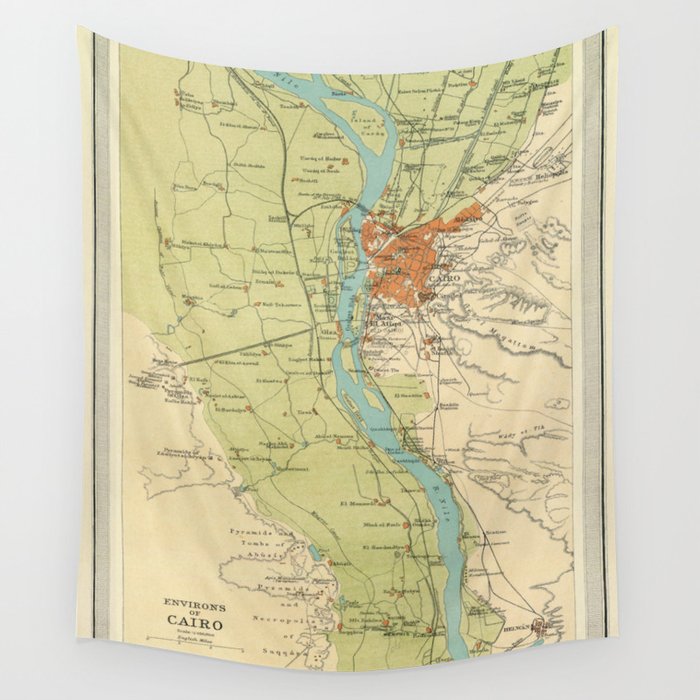 Vintage Map of Cairo Egypt (1822) Wall Tapestry by BravuraMedia  Society6