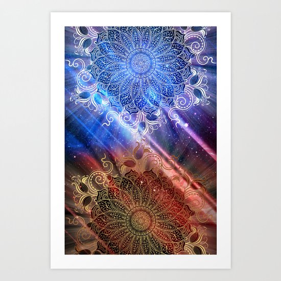 Mandala - Mighty fire & ice Art Print