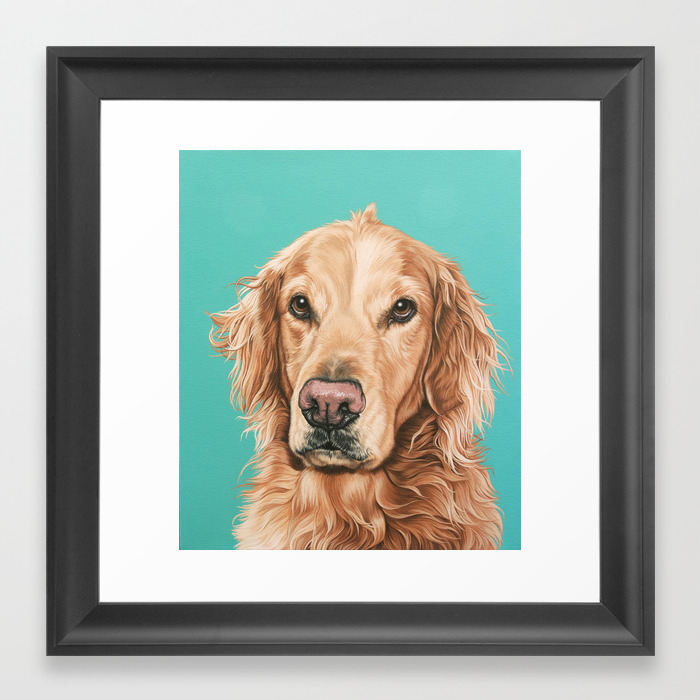 Handsome Golden Retriever Painting Golden Retriever Portrait