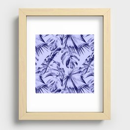 Very Peri 2022 Color Of The Year Violet Blue Periwinkle Tropical Monstera Recessed Framed Print
