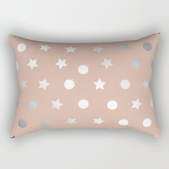 Silver Confetti Rectangular Pillow