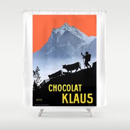 1906 SWITZERLAND Chocolate Advertising Poster Shower Curtain