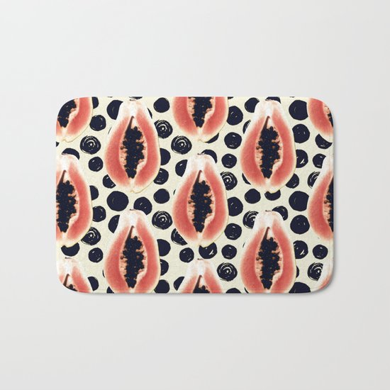 papaya pattern Bath Mat
