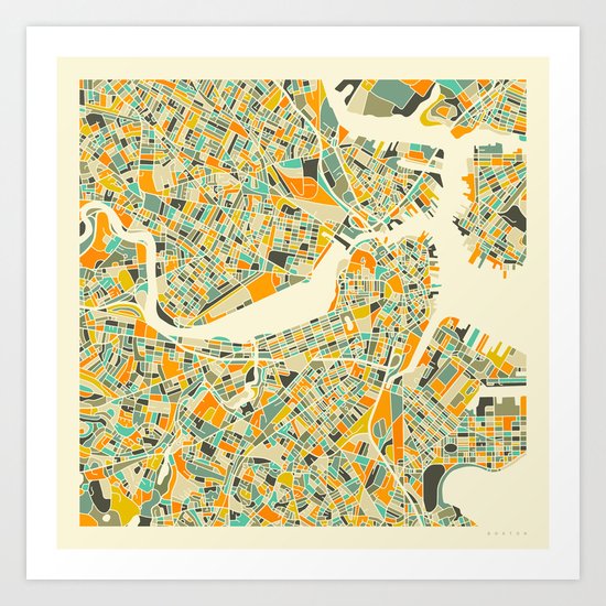 Boston Map Art Print