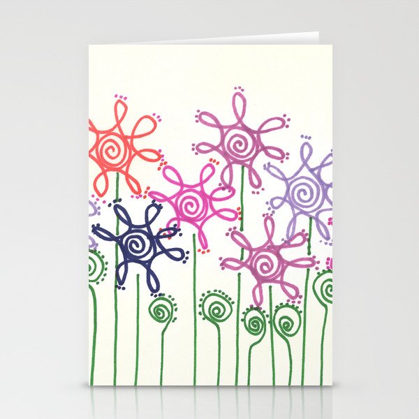Impression Flowers II Stationery Cards