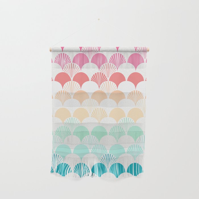 Rainbow Muted Clam Quilt Colorful Pattern Waves Perfect Kids Room Decor Wall Hanging By Charlottewinter Society6