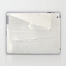 Relief [1]: an abstract, textured piece in white by Alyssa Hamilton Art Laptop Skin