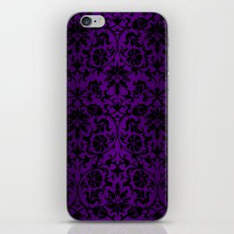 Purple and Black Damask Pattern Design iPhone Skin