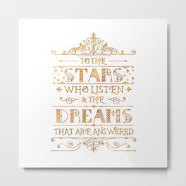 To the Stars - White Metal Print | Youngadult, Acowar, Retro, Fantasy, Starry, Graphicdesign, Artdeco, Ornament, Curated, Acotar 