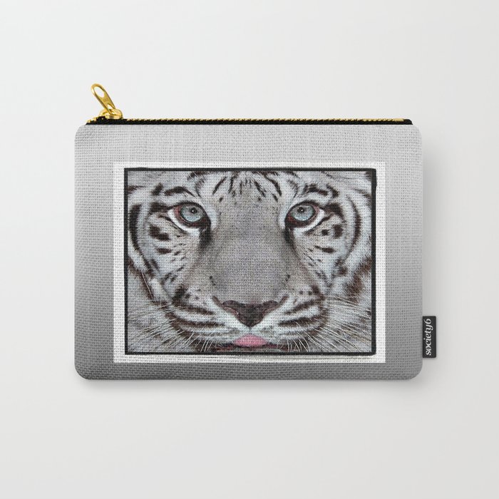 White Tiger with a little tougue Carry-All Pouch