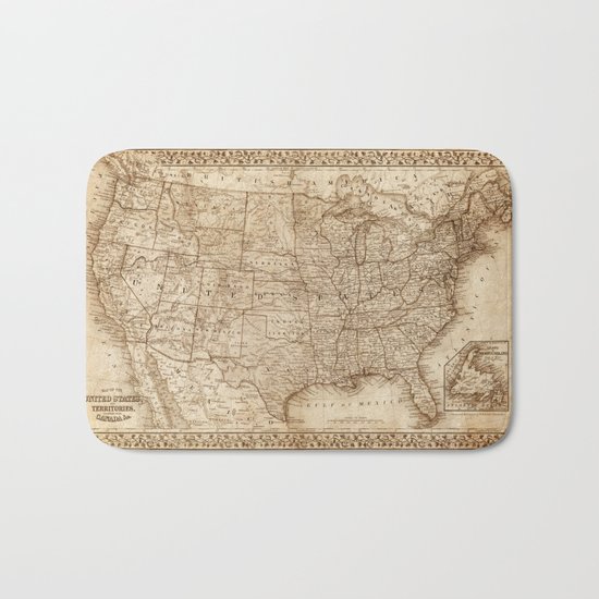 USA Map Bath Mat