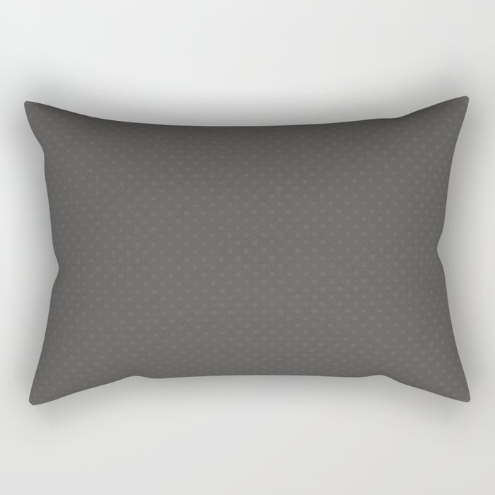 Pantone Pewter Gray Tiny Polka Dots Symmetrical Pattern Solid Color Rectangular Pillow