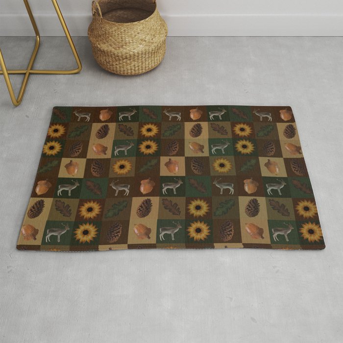 Checkered Spring Forest Rug