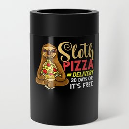 Sloth Eating Pizza Delivery Pizzeria Italian Can Cooler