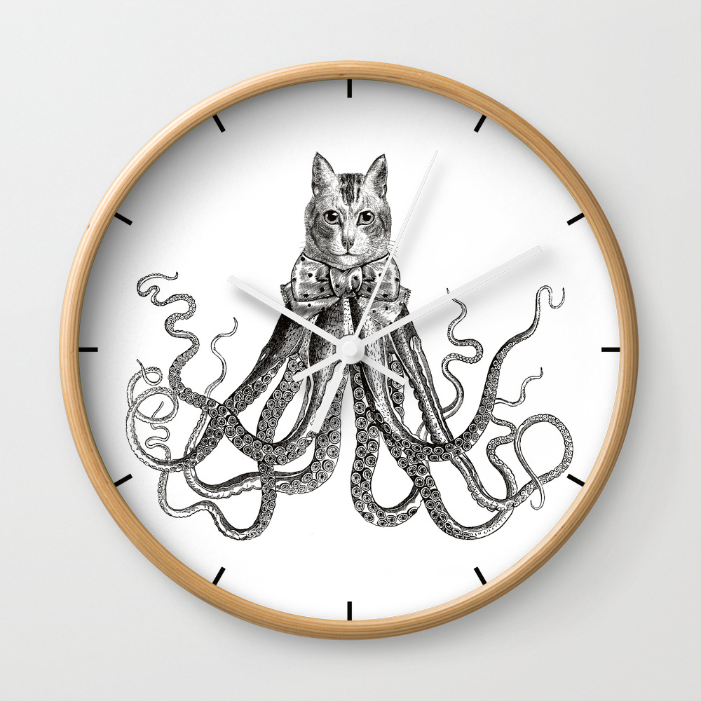 Octopussy Hybrid Cat And Octopus Vintage Animals Black And
