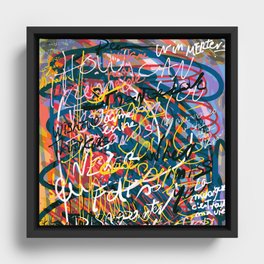 Graffiti Pop Art Writings Music by Emmanuel Signorino Framed Canvas