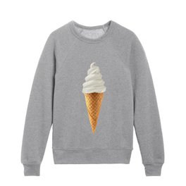  Soft Serve Vanilla Ice Cream Cone Kids Crewneck