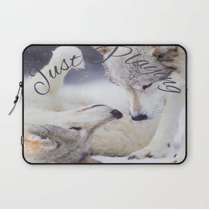 Wolves Just Playing Laptop Sleeve