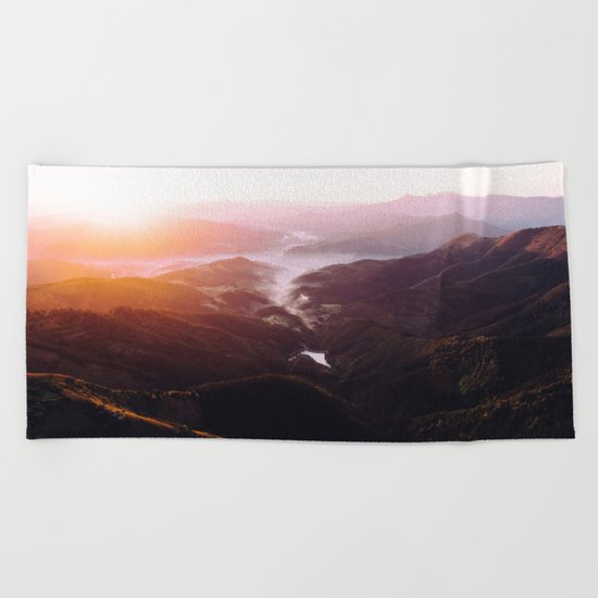 Morning Glory Mountain Landscape Beach Towel