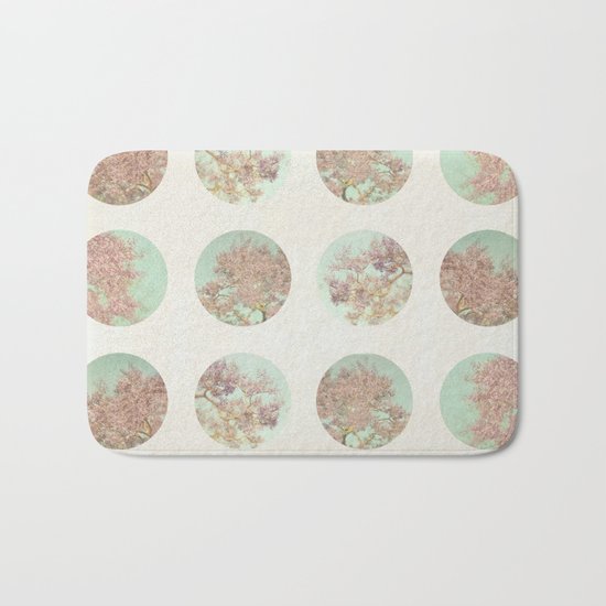 Pink Tree Polka Dots Bath Mat