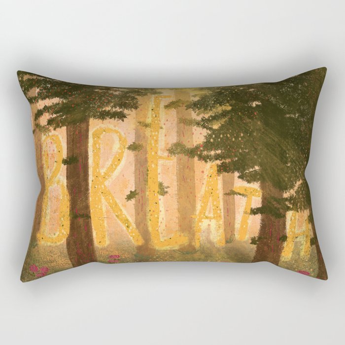 Breath of the Forest Painted Illustration Rectangular Pillow