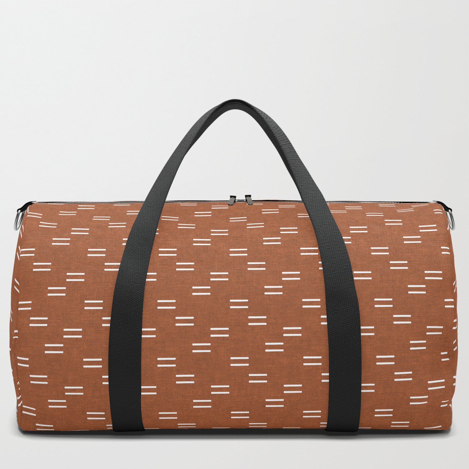 19 x 9.5 Small on Travel Duffle Bag Society6 Double Dash Burnt Orange by Little Arrow Design Co 