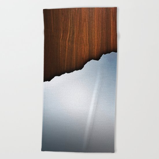 Wooden Brushed Metal Beach Towel