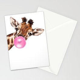 Bubble Gum Sneaky Giraffee Stationery Card