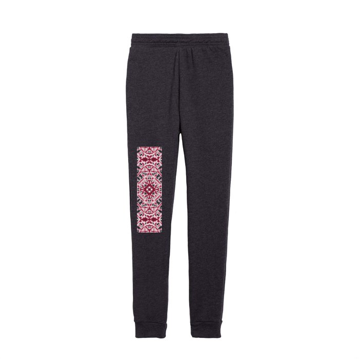 White and magenta hand painted shibori tie-dye Kids Joggers