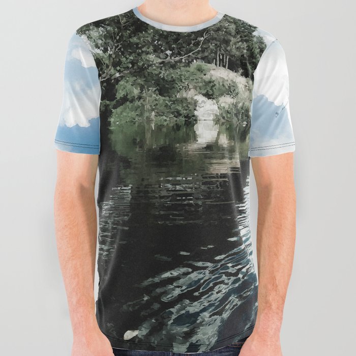 Fishing day on the lake All Over Graphic Tee