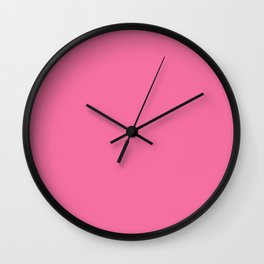 Cyclamen Pink Solid Color Popular Hues - Patternless Shades of Pink Collection - Hex Value #F56FA1 Wall Clock
