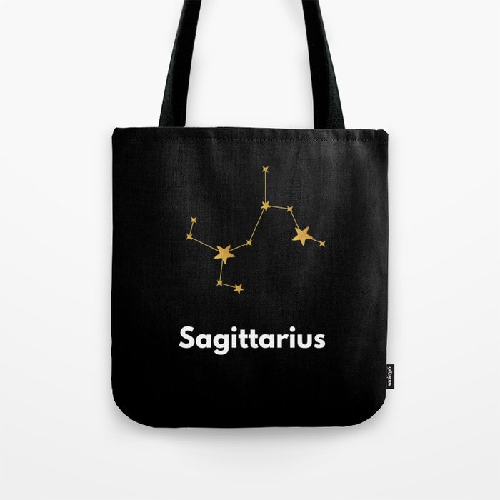Sagittarius, Sagittarius Zodiac, Black Tote Bag