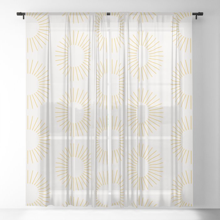 Minimalist Sunray Pattern XXI Sheer Curtain