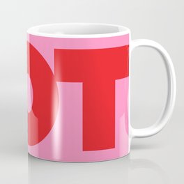 HOT | Typography | Horizontal Red on Pink Coffee Mug