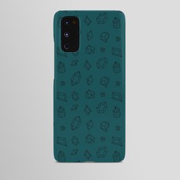 Teal Blue and Black Gems Pattern Android Case