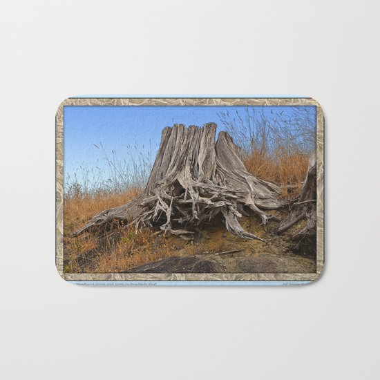 WEATHERED STUMP AND ROOTS ON BEACHSIDE BLUFF Bath Mat
