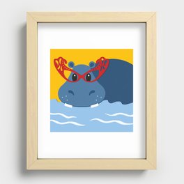 Hippo Recessed Framed Print