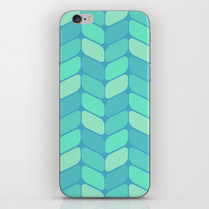 Vintage Diagonal Rectangles Ocean Green iPhone Skin